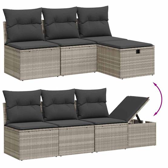 Vidaxl - Salon de jardin 8 pcs avec coussins gris clair résine tressée vidaXL 3274672 - Image 8
