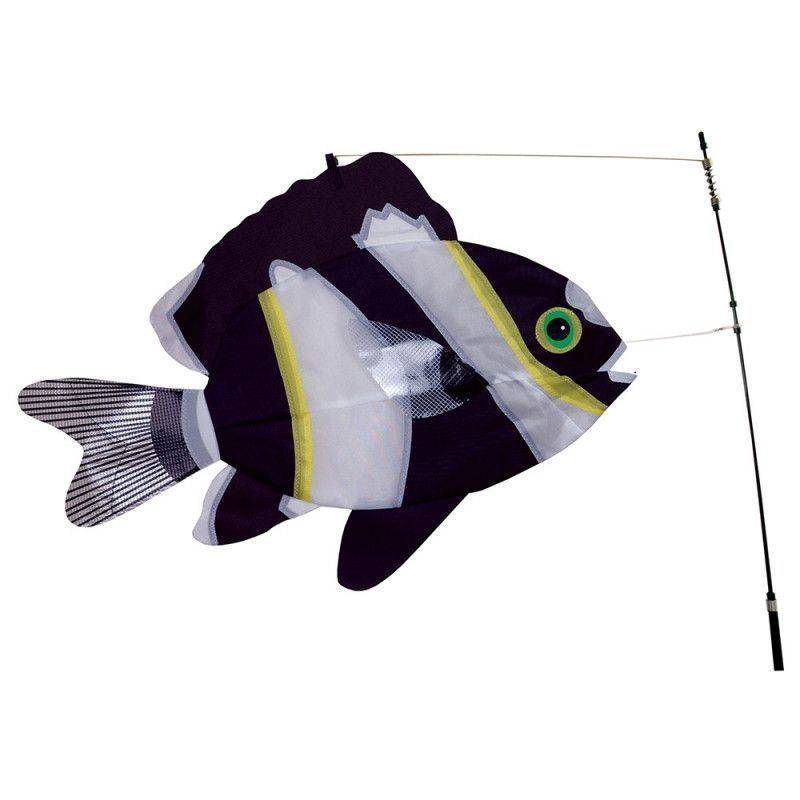 Girouette à planter - Premier Kites -  Poisson noir et blanc - Décoration jardin