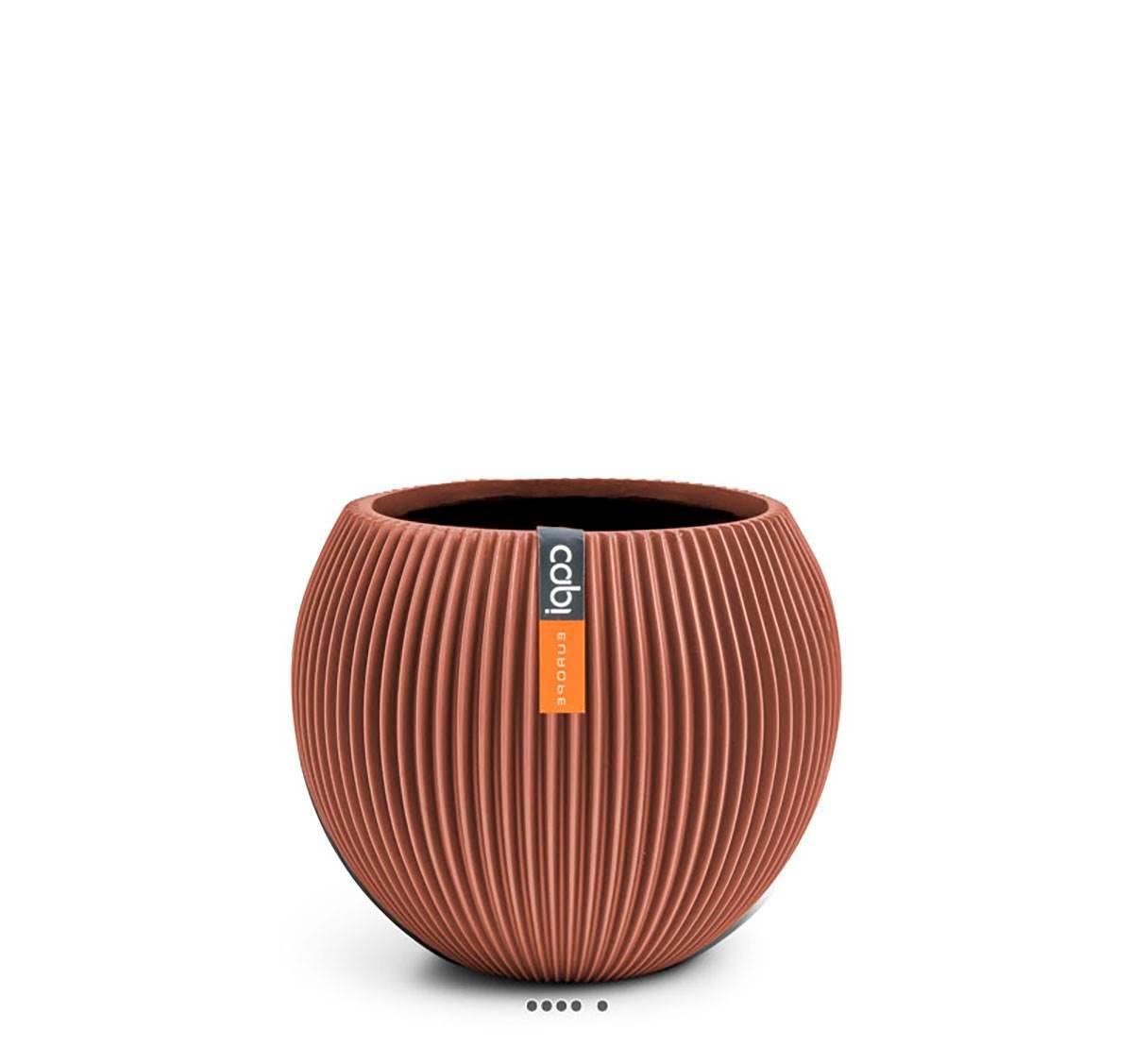 Artificielles - Vase Groove plastique forme boule H 15 x D 18cm Rouge - dimhaut: H 15 cm - couleur: Rouge - Image 1