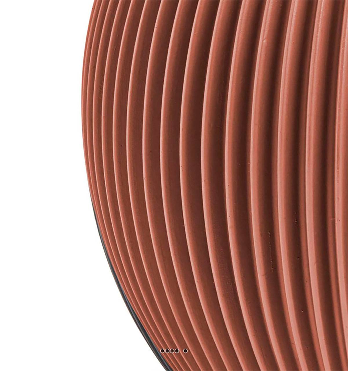 Artificielles - Vase Groove plastique forme boule H 15 x D 18cm Rouge - dimhaut: H 15 cm - couleur: Rouge - Image 2