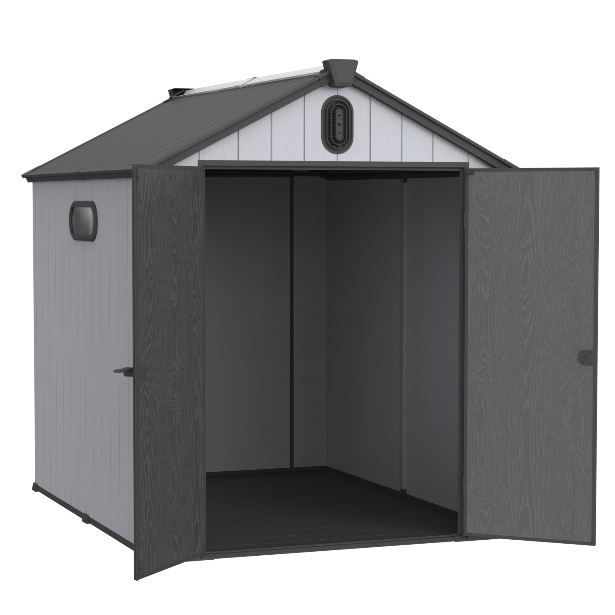 ComfortXL - Abri de jardin en résine pour outils et tondeuse double paroi 187 x 240 x 221 cm gris blanc - ComfortXL Outdoor Living - Image 7