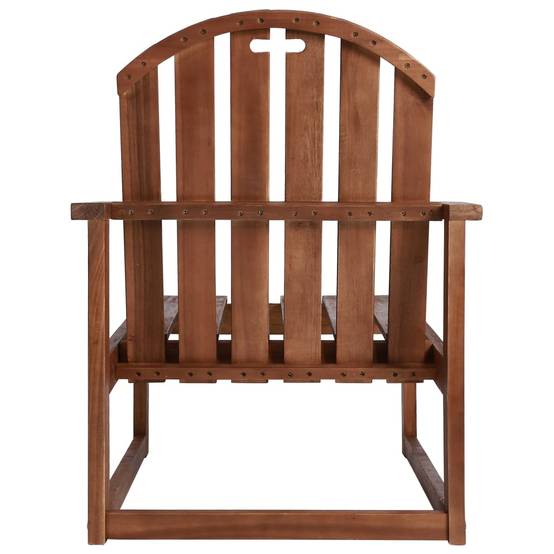 Lot de 2 Fauteuils Bas de Jardin en Bois d'Acacia Massif avec Accoudoirs Brun – ComfortXL Outdoor Living - Image 4