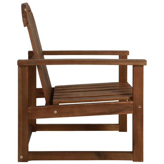 Lot de 2 Fauteuils Bas de Jardin en Bois d'Acacia Massif avec Accoudoirs Brun – ComfortXL Outdoor Living - Image 3