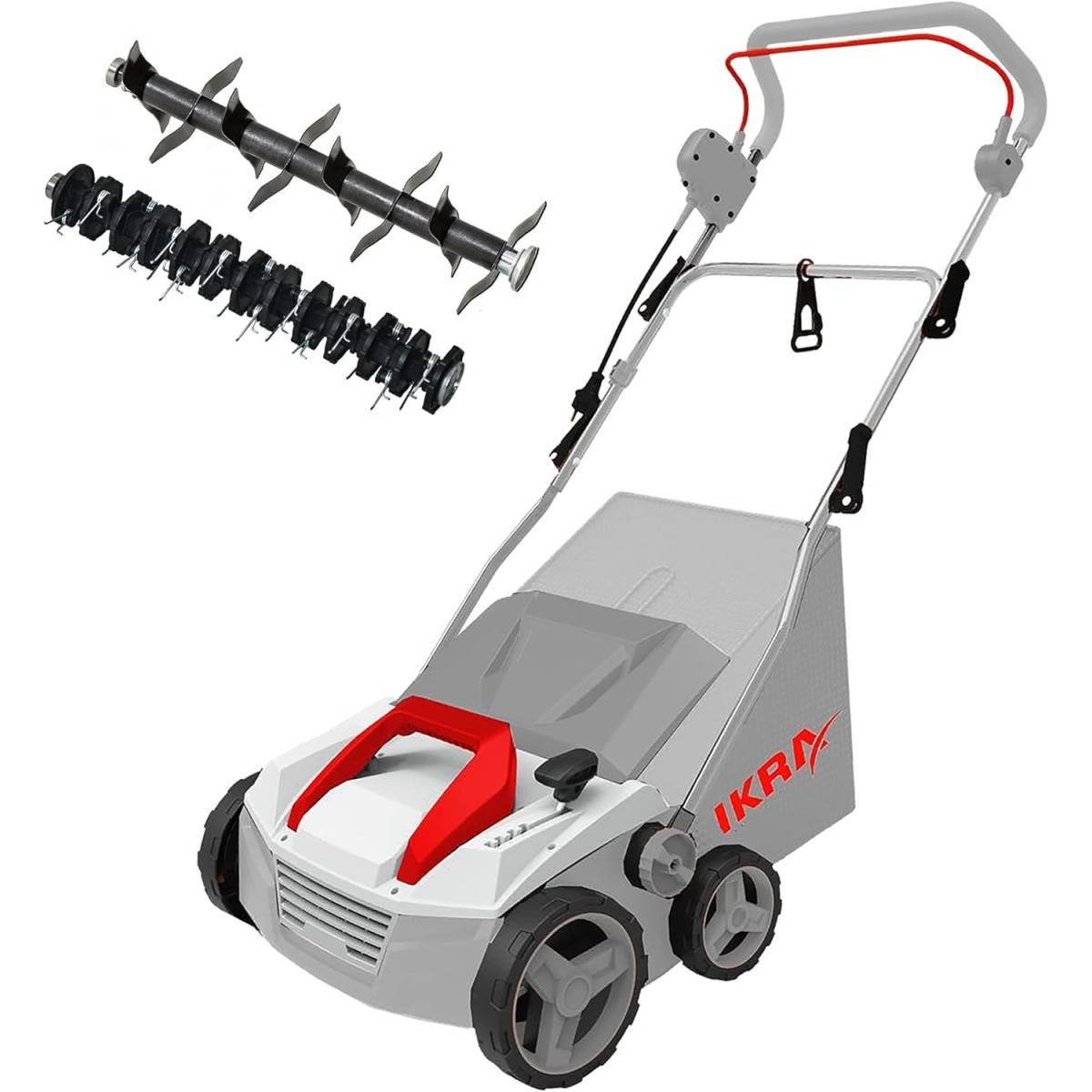 Scarificateur Démousseur électrique 1800W Profondeur de travail 23cm Bac à herbe 40L Aérateur de pelouse Entretien gazon IKRA - Image 1