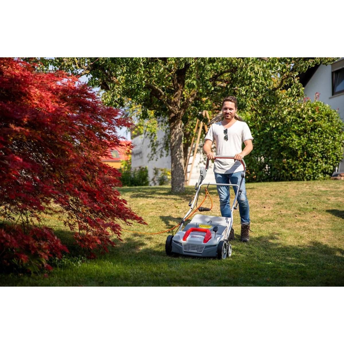 Scarificateur Démousseur électrique 1800W Profondeur de travail 23cm Bac à herbe 40L Aérateur de pelouse Entretien gazon IKRA - Image 7