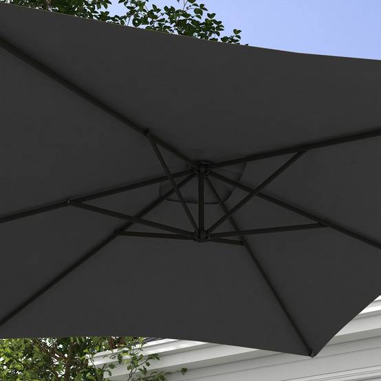 Parasol déporté Polyester Gris 294x193x250 cm - Image 9
