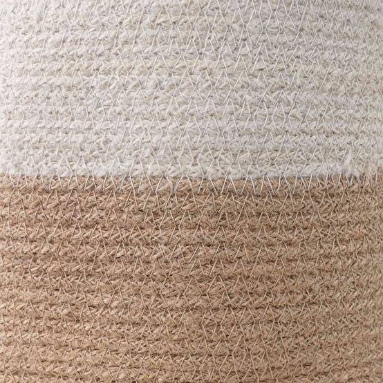 Ensemble de 2 pots à plantes jute naturel et blanc 28 x 28 x 28 cm, Poids:2.01kg - PANGIVO - Image 5