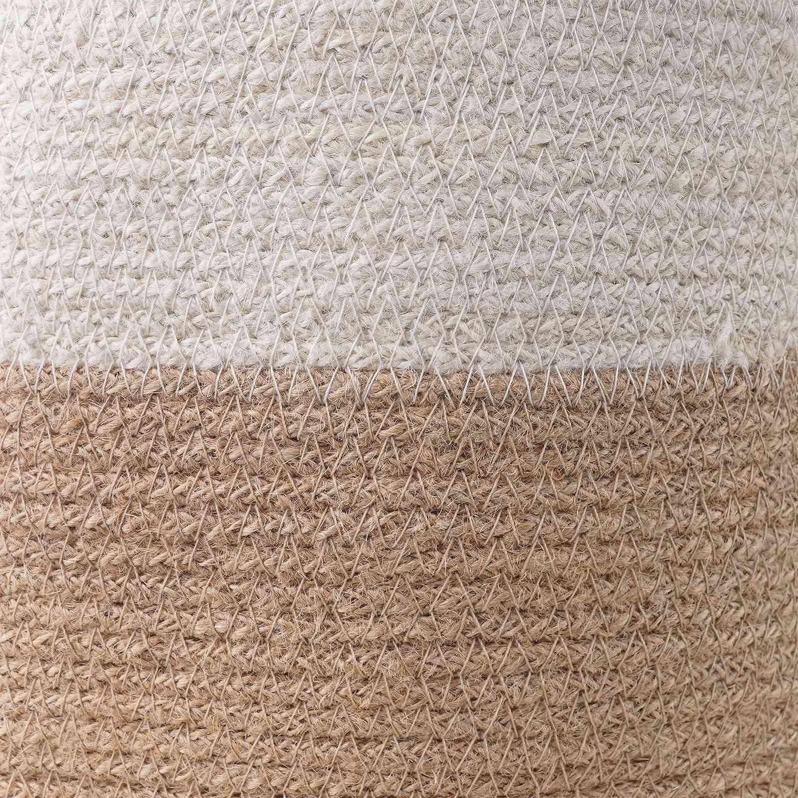 Ensemble de 2 pots à plantes jute naturel et blanc 28 x 28 x 28 cm, Poids:2.01kg - PANGIVO - Image 5
