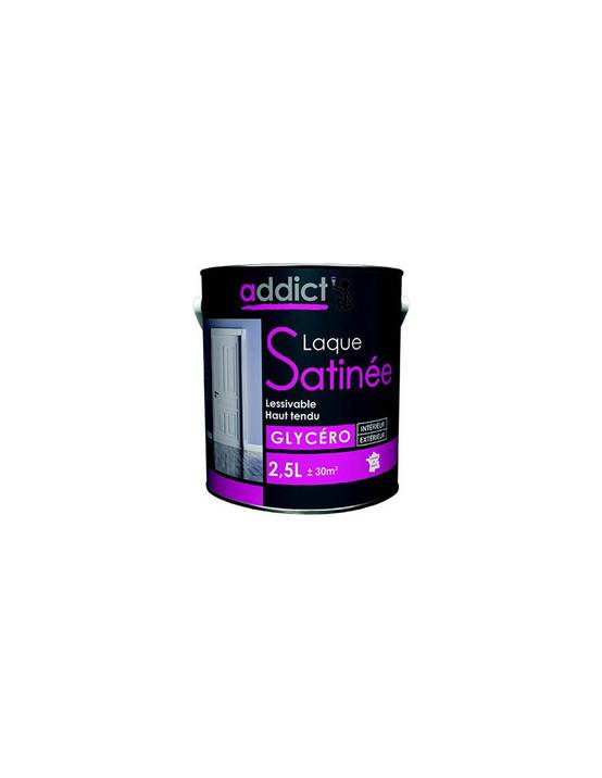 Peinture Laque Glycéro Satin 2.5 Litres Noir - Addict - Image 1