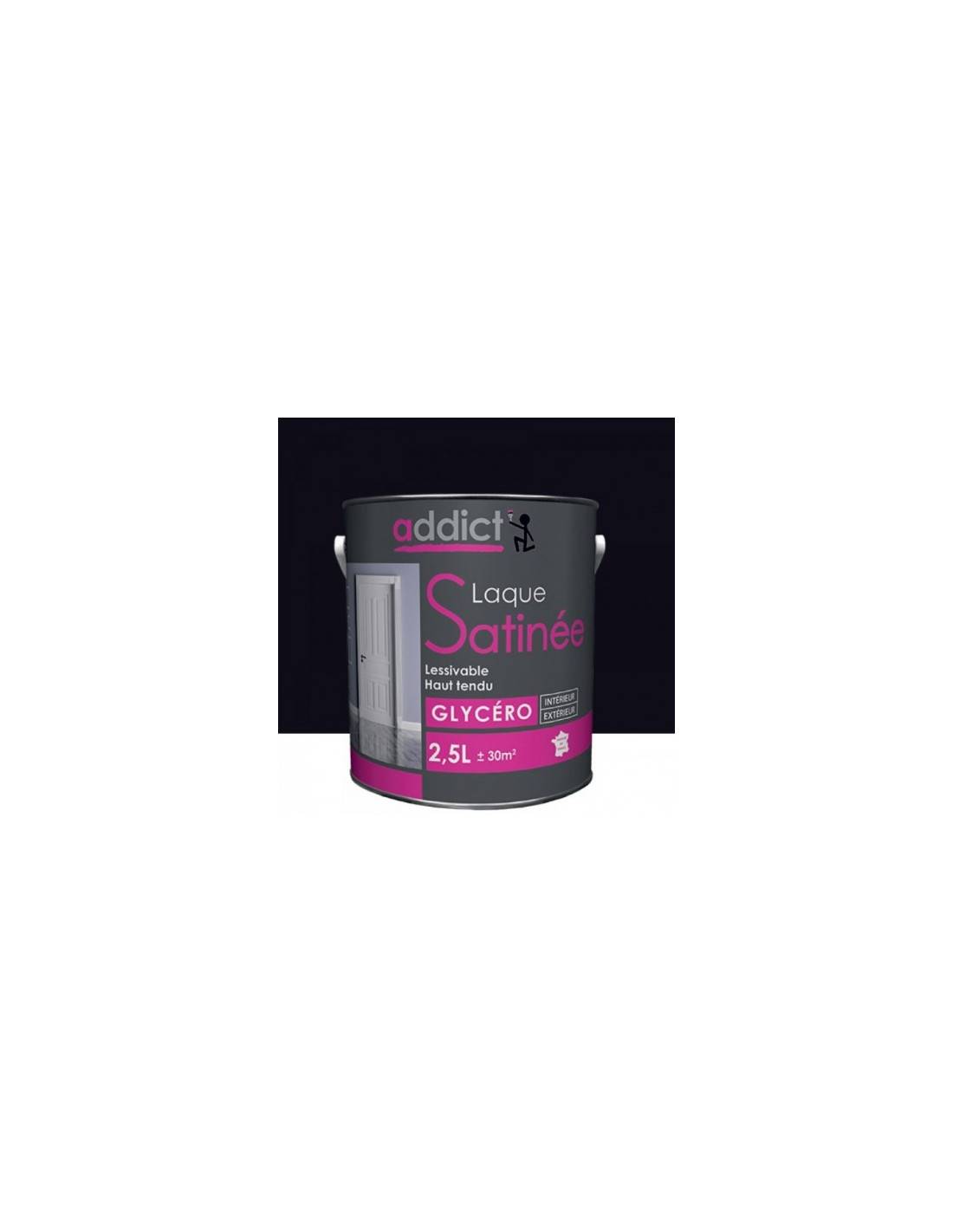 Peinture Laque Glycéro Satin 2.5 Litres Noir - Addict - Image 2
