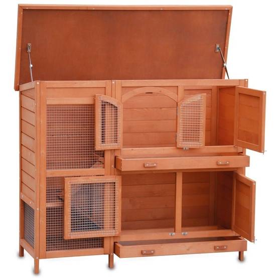 Cage Clapier pour lapins 122x42,5x104 cm Modèle- Miette 082 marron - Image 4