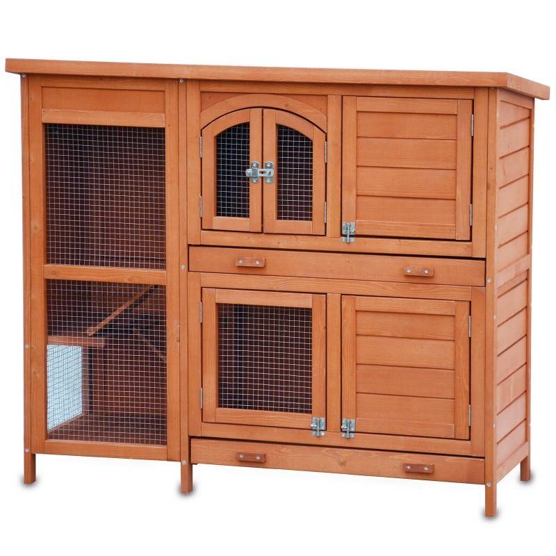 Cage Clapier pour lapins 122x42,5x104 cm Modèle- Miette 082 marron - Image 1