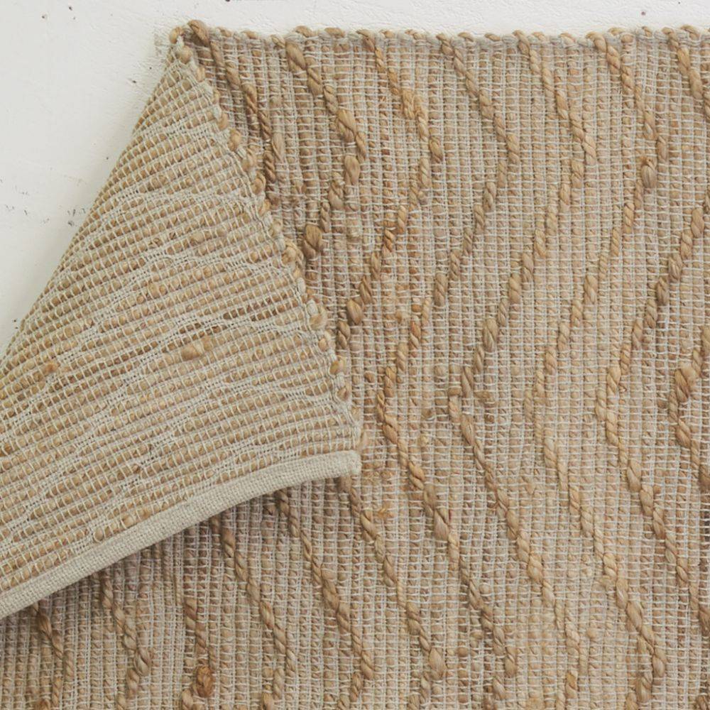 Aubry Gaspard - Tapis en jute et coton naturels Zig-zag Naturel - 120 x 180 cm - Image 2