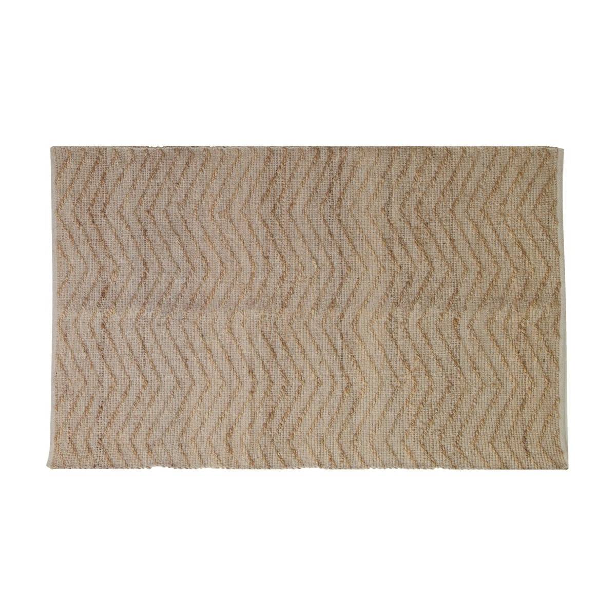 Aubry Gaspard - Tapis en jute et coton naturels Zig-zag Naturel - 120 x 180 cm - Image 1