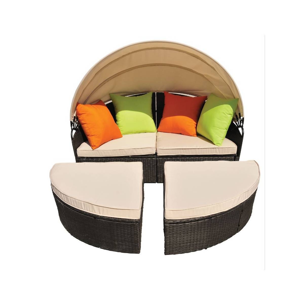 Canapé modulable avec toit pare soleil Coussins Mobilier de jardin Fauteuil de jardin ALCOVA - Image 3