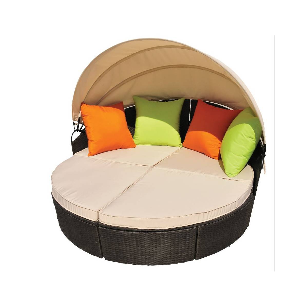 Canapé modulable avec toit pare soleil Coussins Mobilier de jardin Fauteuil de jardin ALCOVA - Image 1