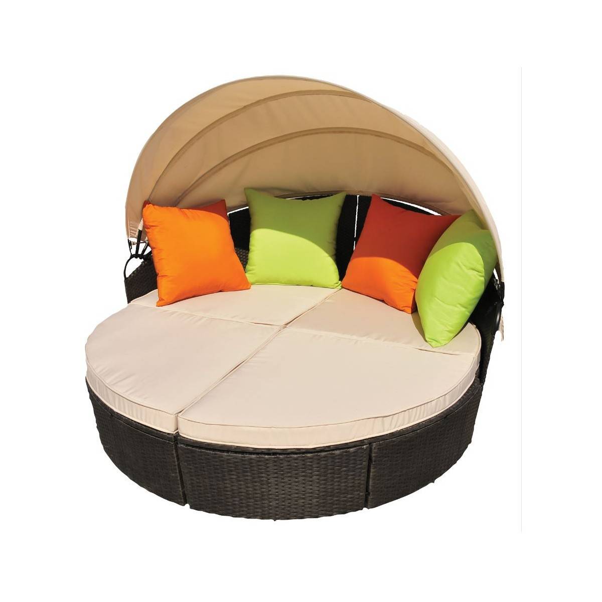 Canapé modulable avec toit pare soleil Coussins Mobilier de jardin Fauteuil de jardin ALCOVA - Image 5