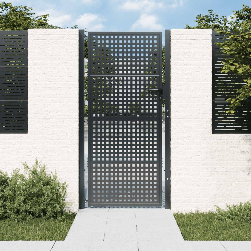 Maison Chic - Portail de jardin - Portail d'extérieur - Clôture de jardin anthracite 105x225 cm acier - Image 2