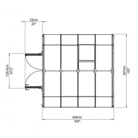 Canopia - Serre de jardin en polycarbonate Rion Grand Gardener 7,04 m², Ancrage au sol Non - Image 4