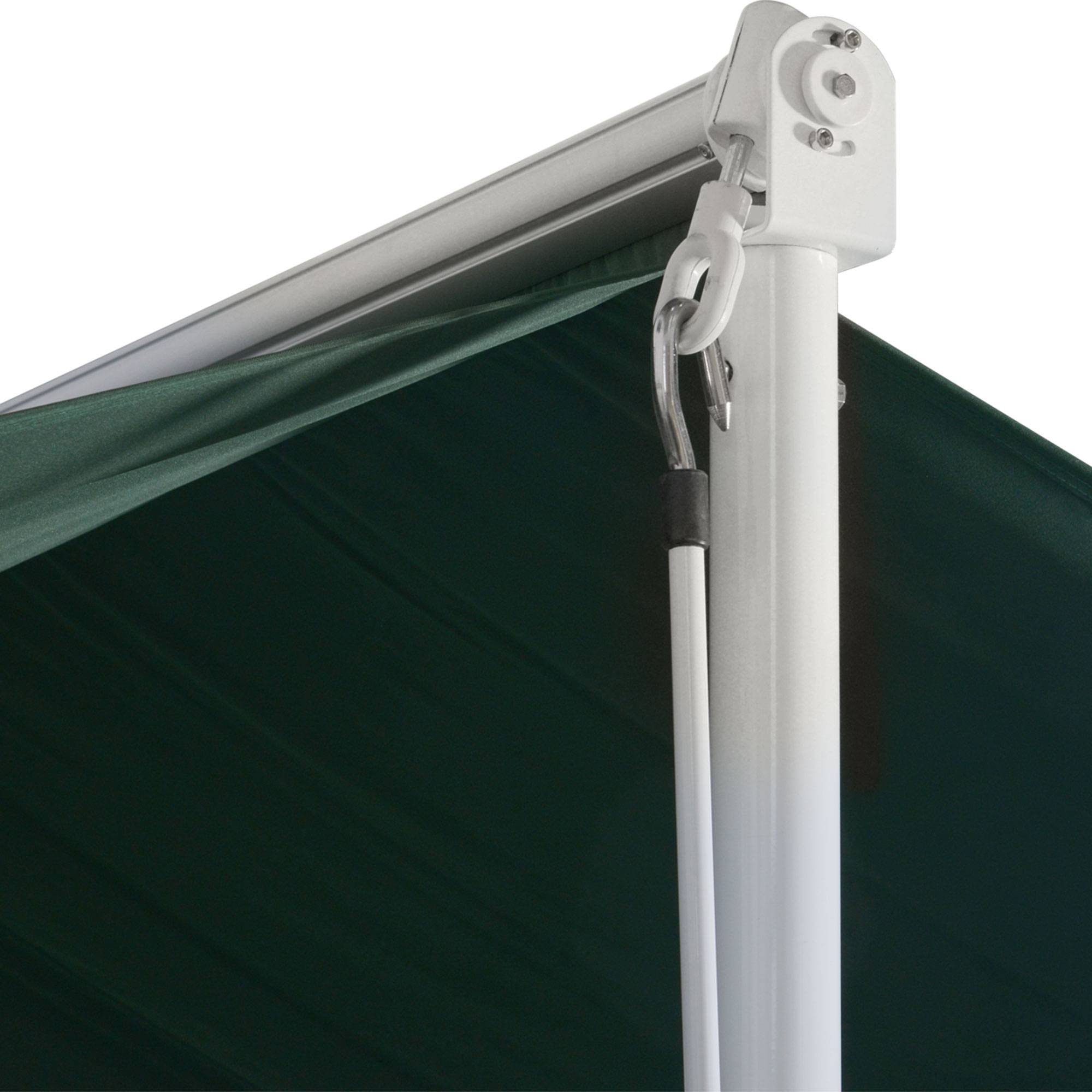 Store Double Pente 4 x 3 m Manuel rétractable Inclinaison réglable métal Polyester imperméabilisé Vert foncé - Image 10