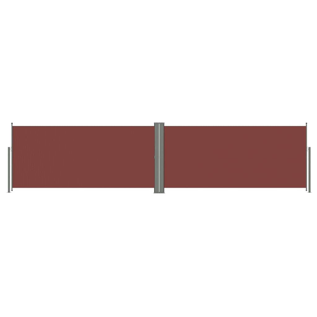 Helloshop26 - Auvent paravent store brise-vue latéral rétractable de patio jardin terrasse balcon protection visuelle écran 140 x 600 cm marron - Image 1