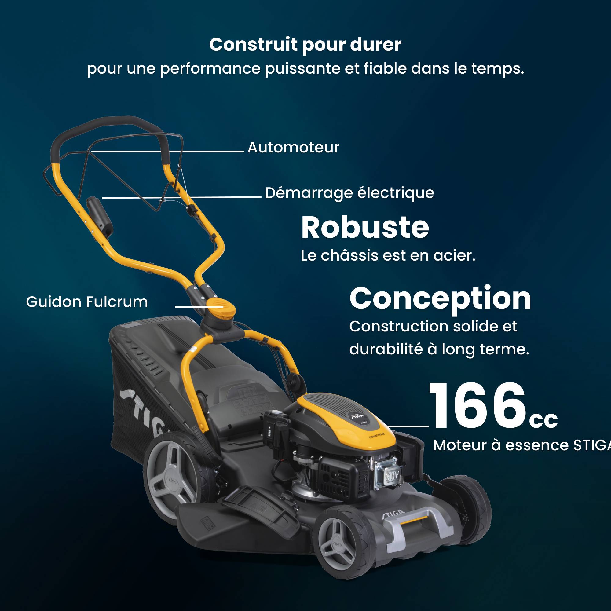 Stiga - Tondeuse Combi 753 SE, moteur essence, démarrage électrique - STIGA - Image 2