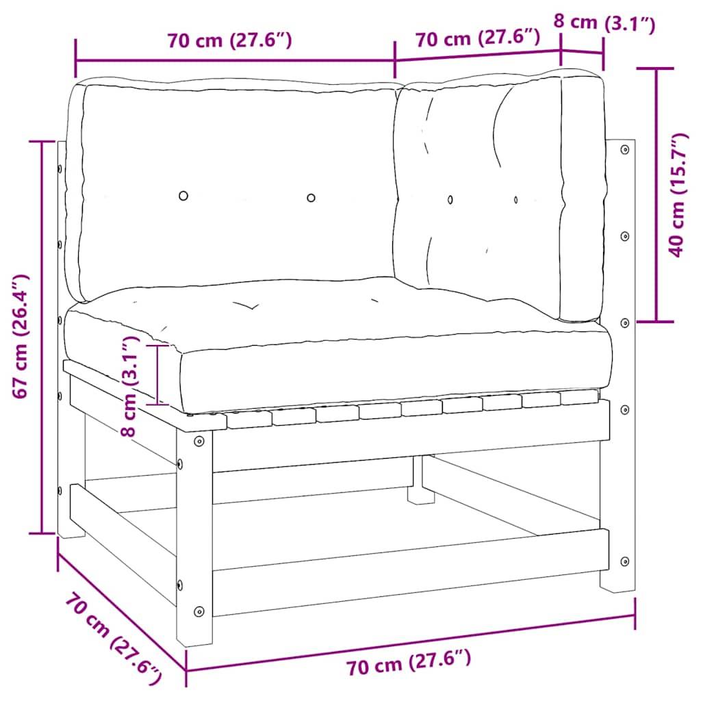 Vidaxl - Canapé 2 places de jardin et coussins Blanc Bois de pin massif vidaXL 805731 - Image 3