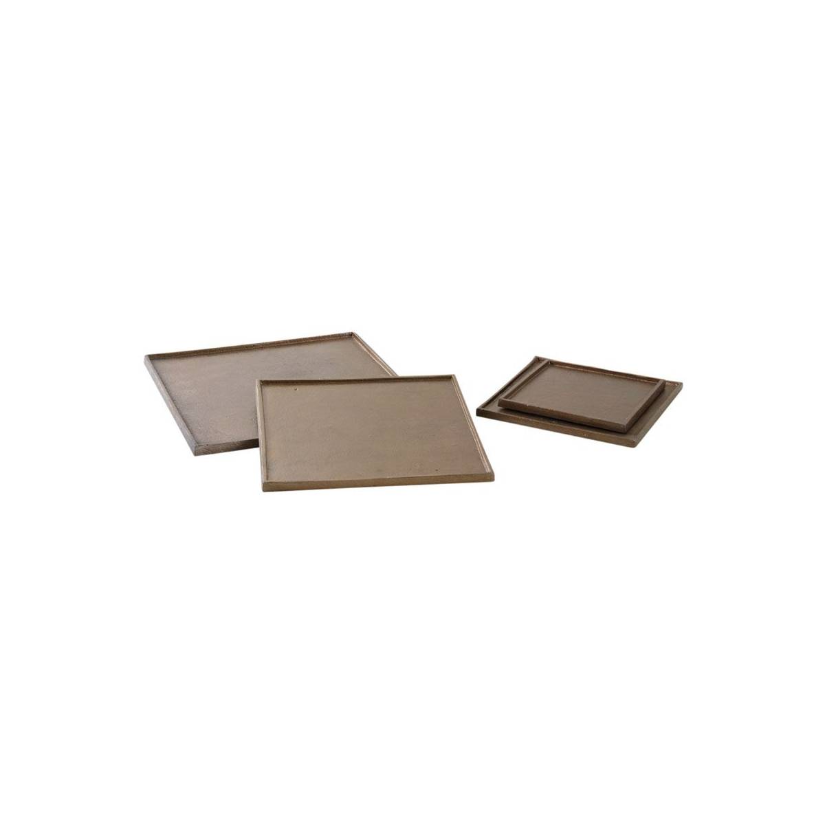 Aubry Gaspard - Plateau en métal doré antique (Lot de 4) Carrée - Image 1