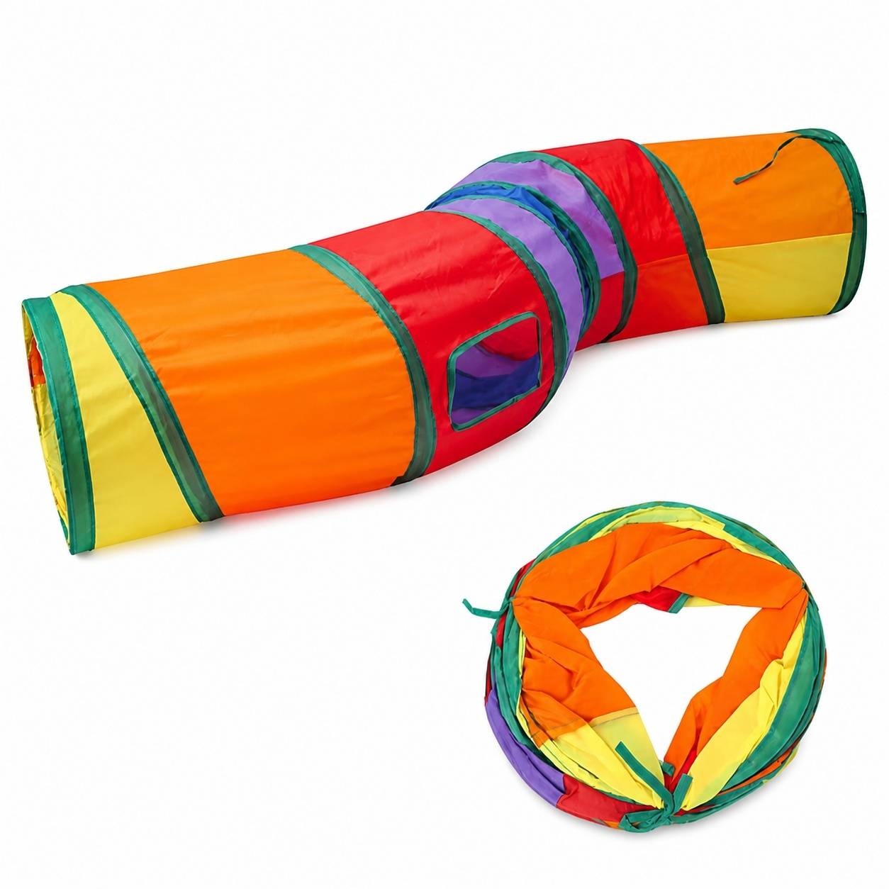 Tunnel de Jeu Interactif Pliable pour Animaux de Compagnie avec Balle Suspendue
