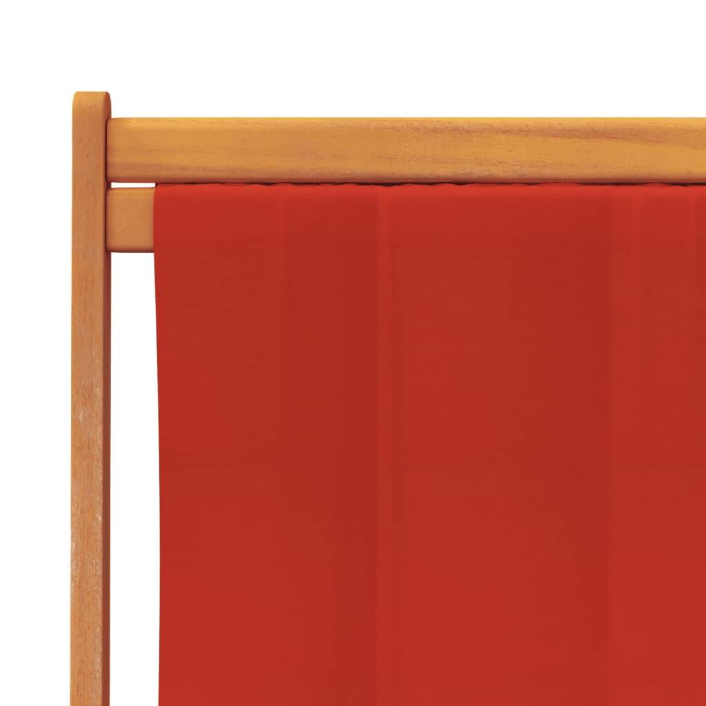 Chaises de plage pliables tissu bois massif rouge 60 x 112/119/127 x 81/88.5/95 cm - PANGIVO - Image 8