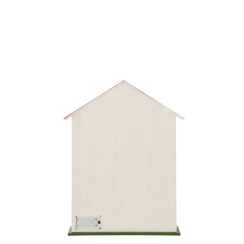 Calendrier de l'Avent maison avec led en bois blanc 31x7x40 cm - J-Line - Image 4