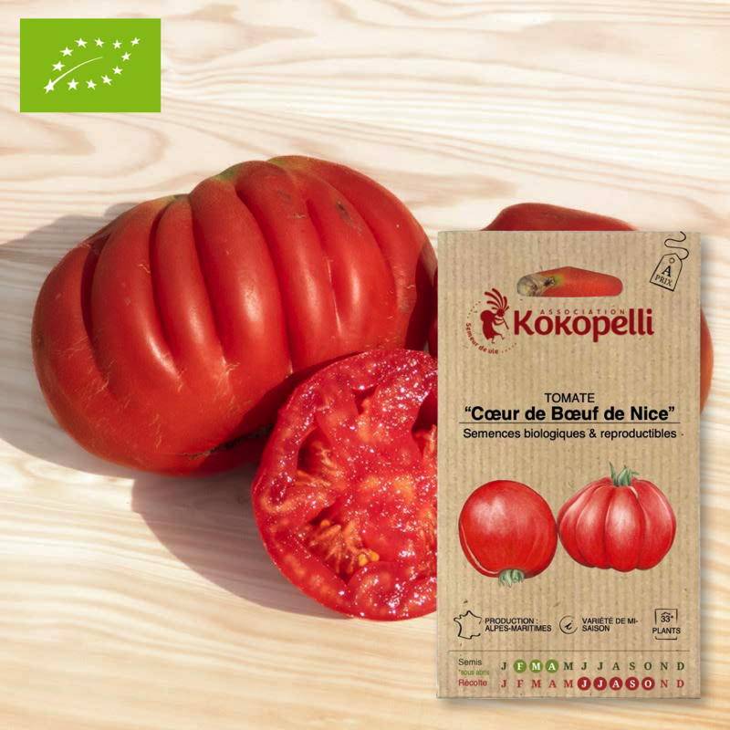 Association Kokopelli - Tomate Cœur de Bœuf de Nice- Graines bio à semer - Image 1