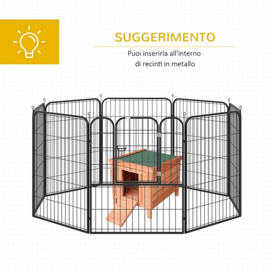 Cage à lapin extérieure en bois avec toit en asphalte et rampe antidérapante, 42 x 51 x 43 cm, rouge orangé - Image 9