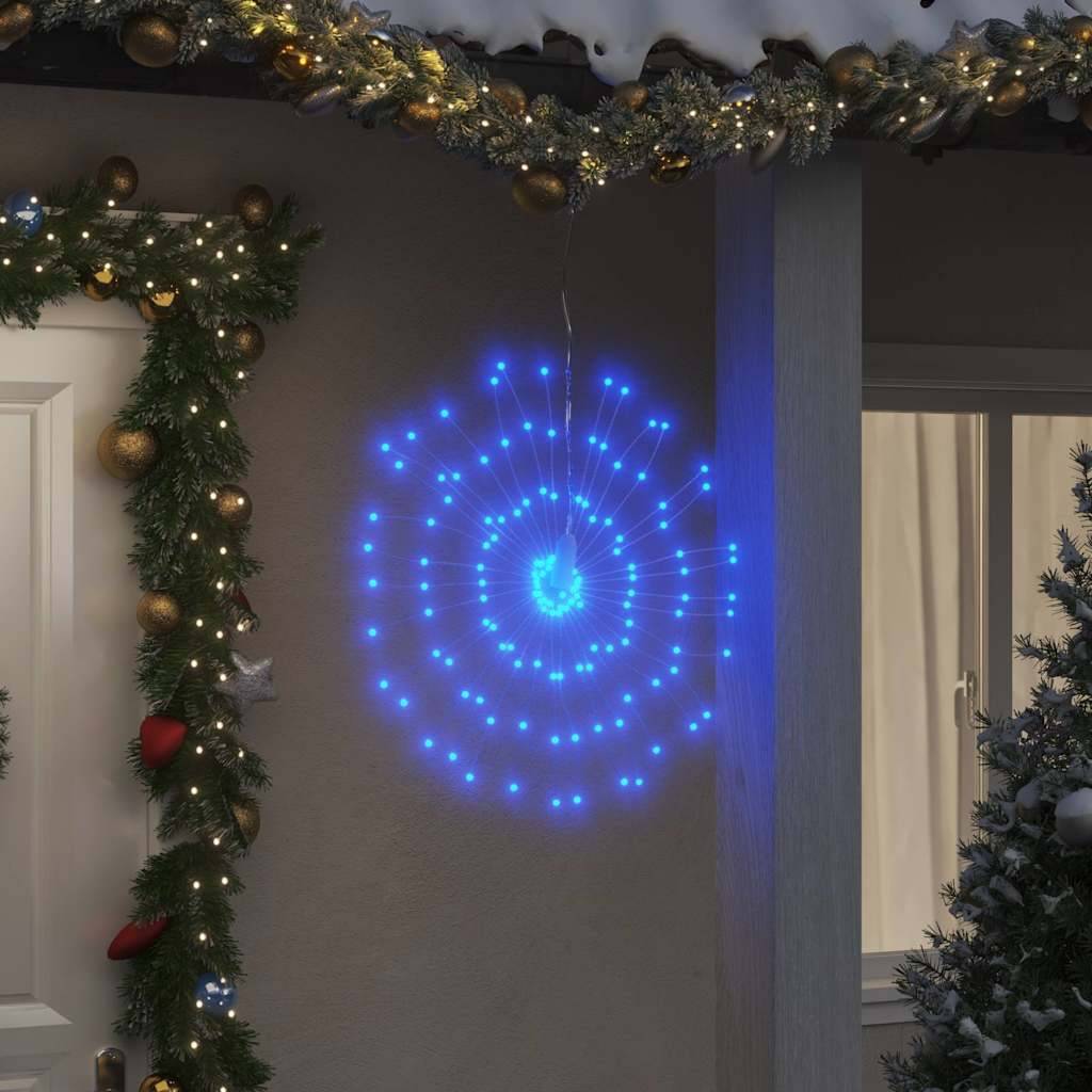 Étoile Lumineuse Feu d'Artifice 140 LED Cuivre Déco Noël Bleu 17 cm – ComfortXL Outdoor Living - Image 1
