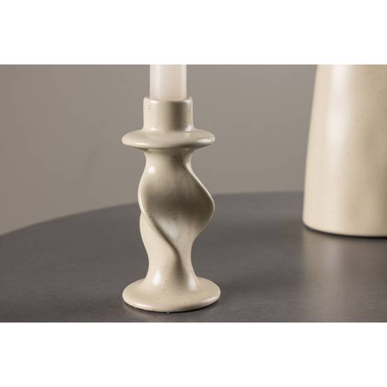 Bougeoir Design en Céramique "Glory" 12cm Beige & Noir - Image 4