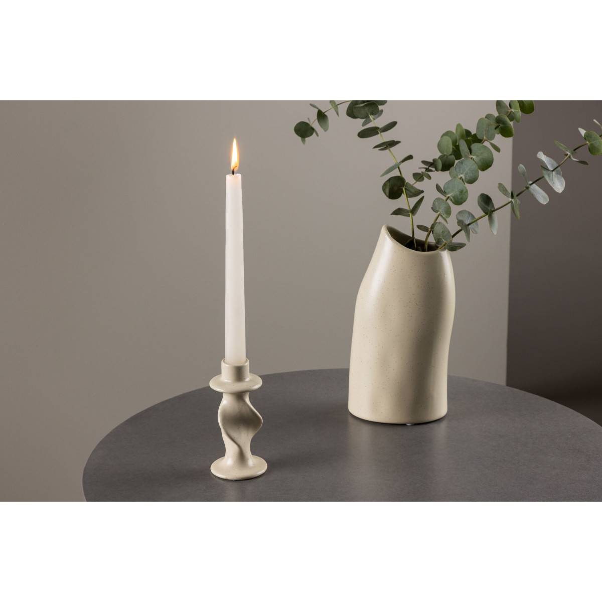 Bougeoir Design en Céramique "Glory" 12cm Beige & Noir - Image 6