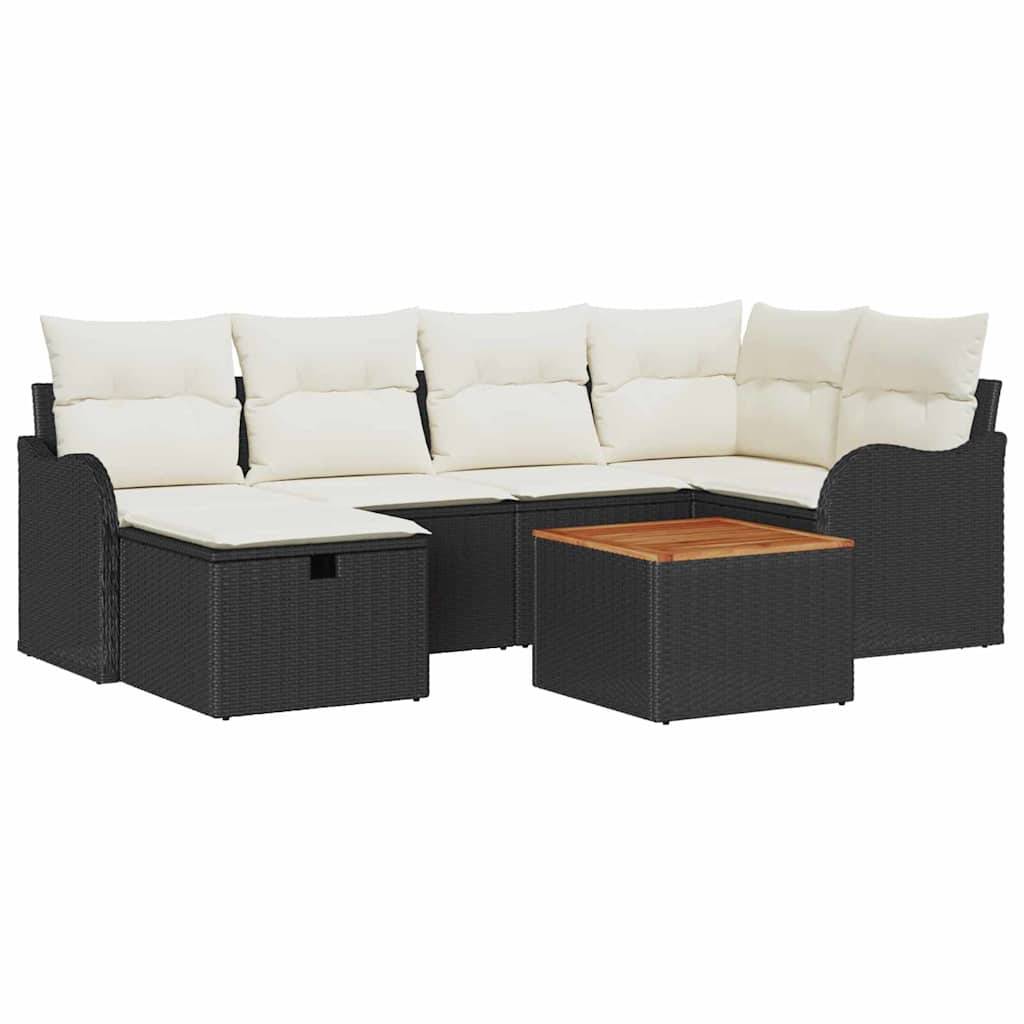 ComfortXL - Salon de Jardin 6 Places en Poly Rotin avec Rangement Intégré Design Moderne Noir – ComfortXL Outdoor Living - Image 2
