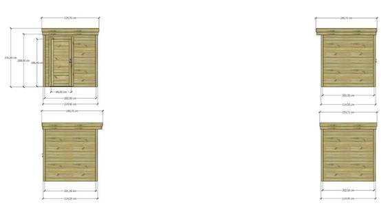 ABRI DE JARDIN bois autoclave 27mm - 2,14x2,14m / 5m2 - Bac acier - Abri Français - Image 4