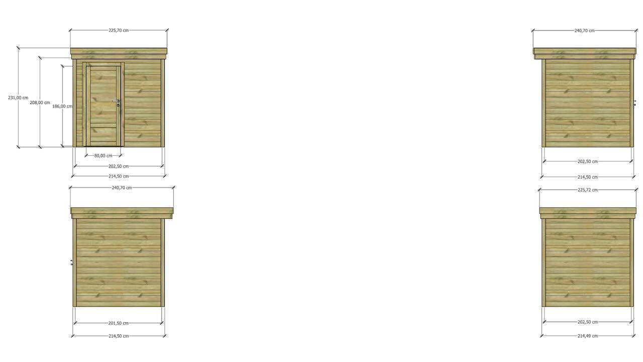 ABRI DE JARDIN bois  autoclave 27mm - 2,14x2,14m / 5m2 - Bac acier - Abri Français - Image 4