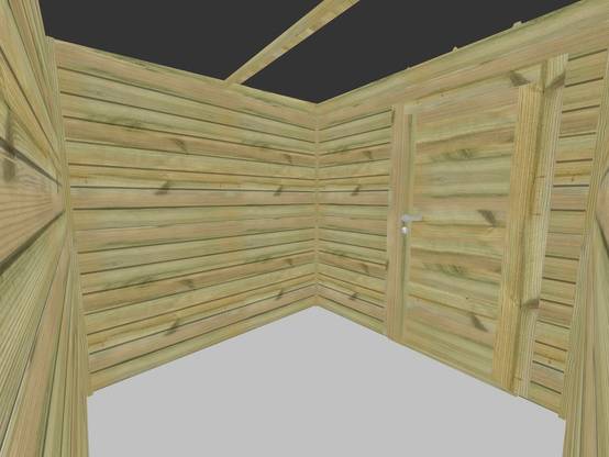 ABRI DE JARDIN bois autoclave 27mm - 2,14x2,14m / 5m2 - Bac acier - Abri Français - Image 5