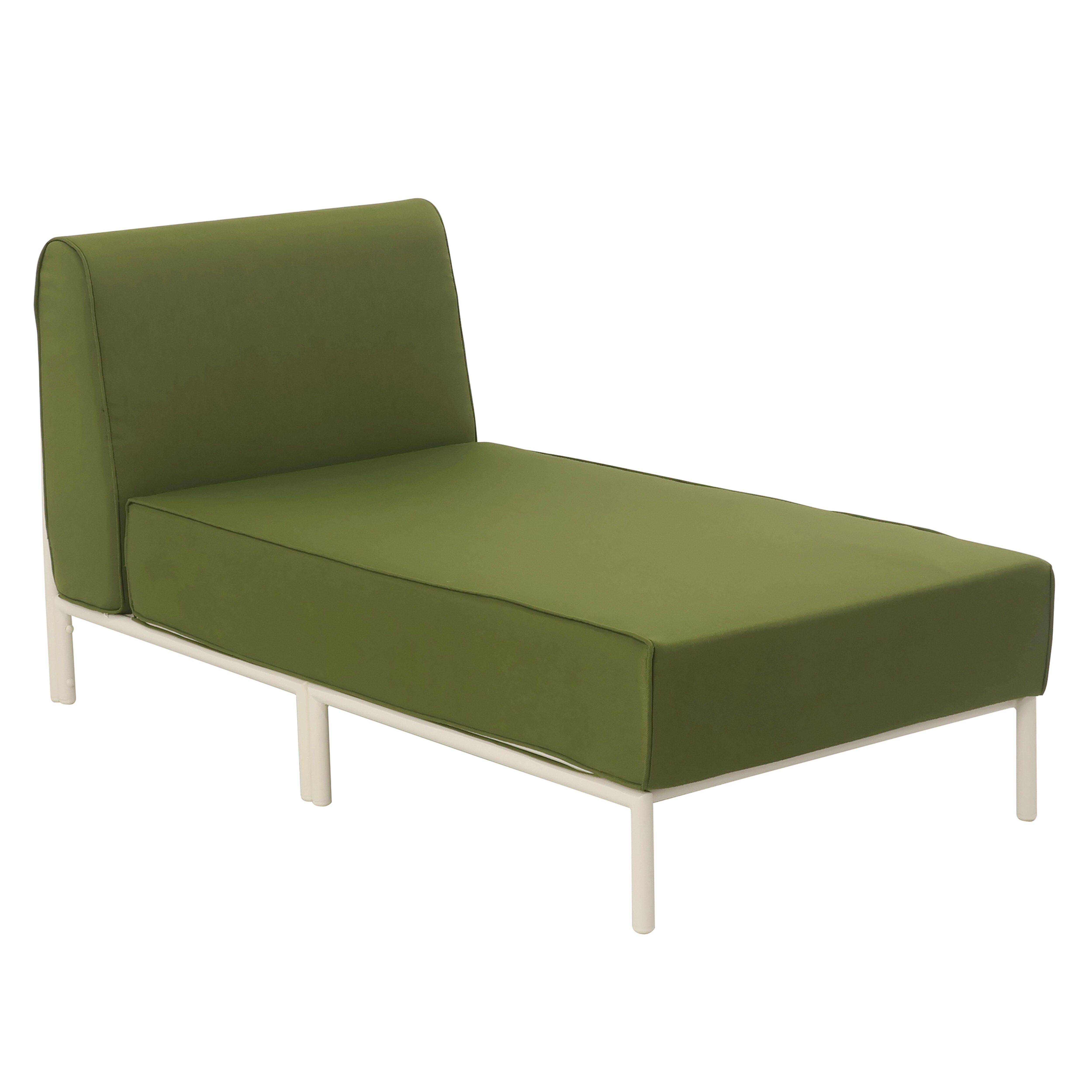 Oviala - Méridienne pour salon de jardin modulable en tissu vert kaki Patio - Oviala - Image 1