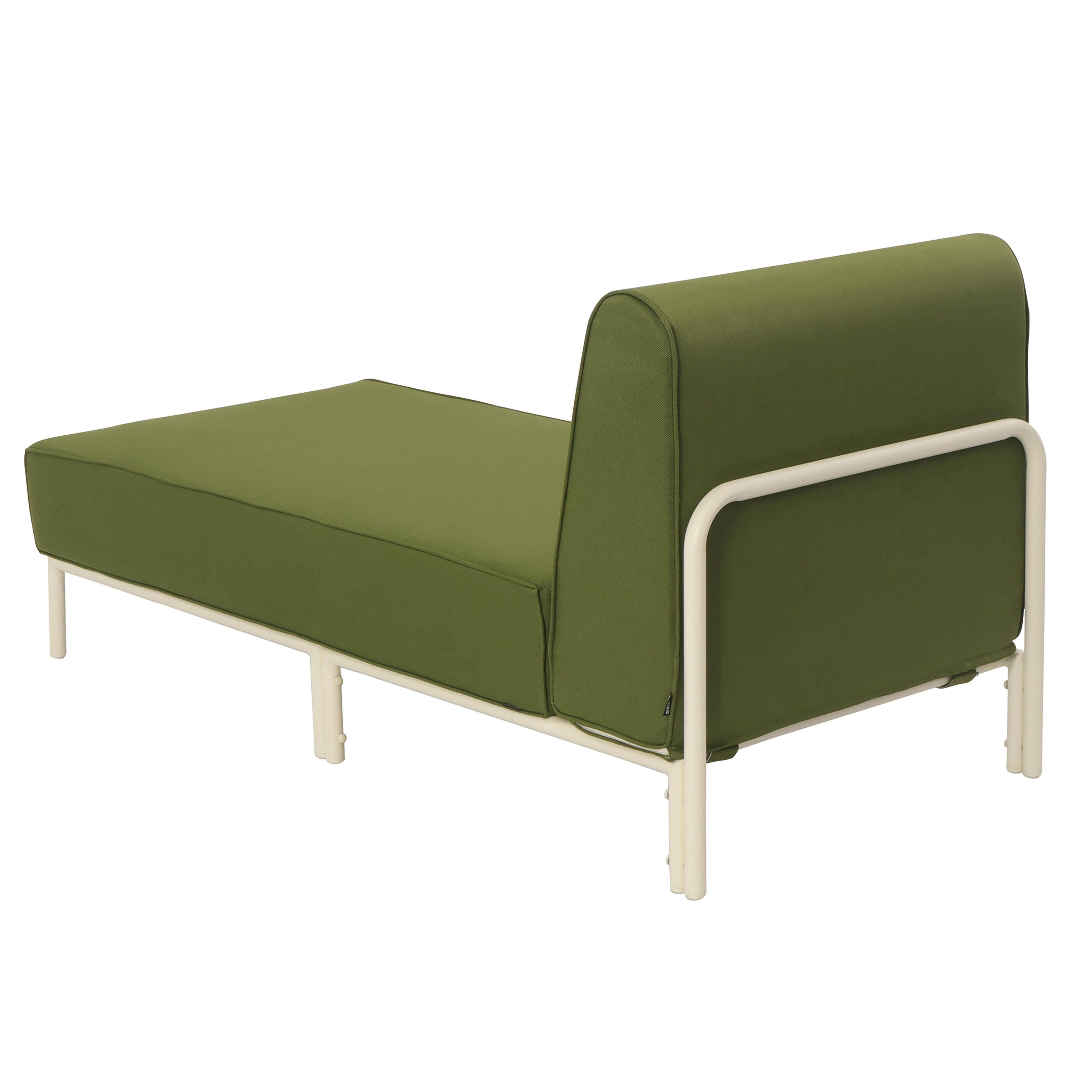Oviala - Méridienne pour salon de jardin modulable en tissu vert kaki Patio - Oviala - Image 6