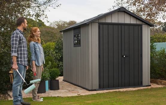 Keter - Abri Jardin Résine "brossium Oakland 759" - 6,6 M² - 229 X 287 X 242 Cm - Gris Brossé - Image 3