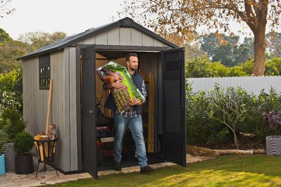 Keter - Abri Jardin Résine "brossium Oakland 759" - 6,6 M² - 229 X 287 X 242 Cm - Gris Brossé - Image 7