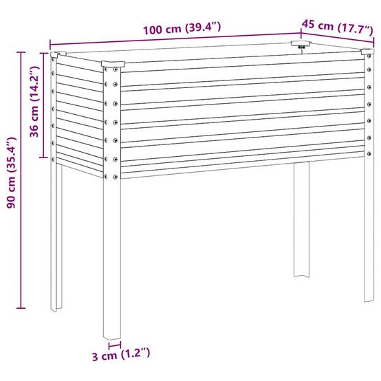 ComfortXL - Grande jardinière surélevée Acier galvanisé potager 100cm Argenté – ComfortXL Outdoor Living - Image 8