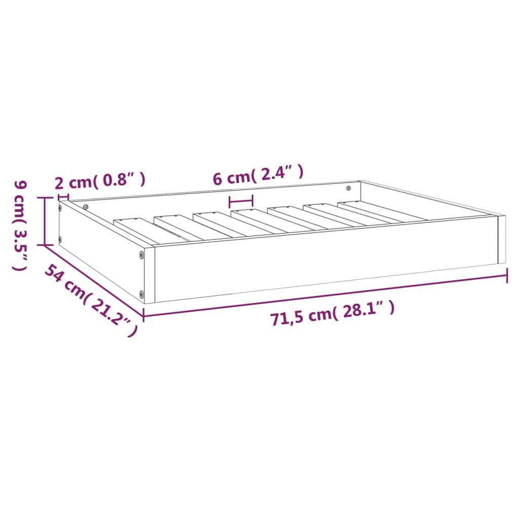 Vidaxl - Lit pour chien Marron miel 71,5x54x9 cm Bois de pin solide vidaXL 820859 - Image 3