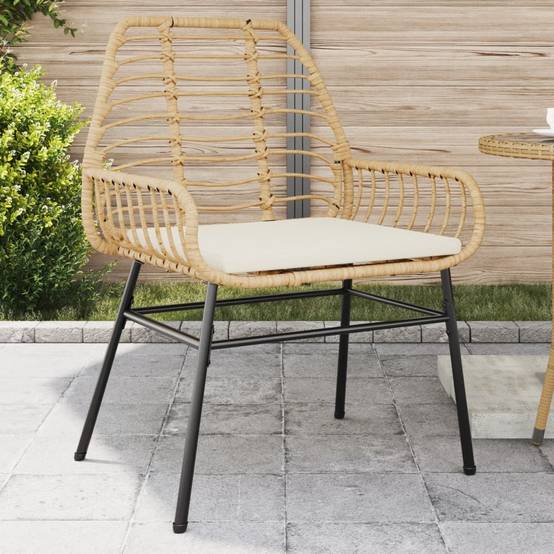 Lot de 2 Chaises de jardin et coussins - Chaises d'extérieur - Fauteuils de jardin marron rotin-JU12405 - Image 2