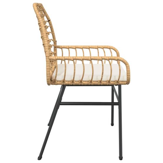 Lot de 2 Chaises de jardin et coussins - Chaises d'extérieur - Fauteuils de jardin marron rotin-JU12405 - Image 6