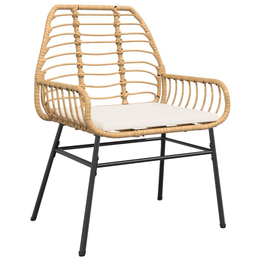 Lot de 2 Chaises de jardin et coussins - Chaises d'extérieur - Fauteuils de jardin marron rotin-JU12405 - Image 4