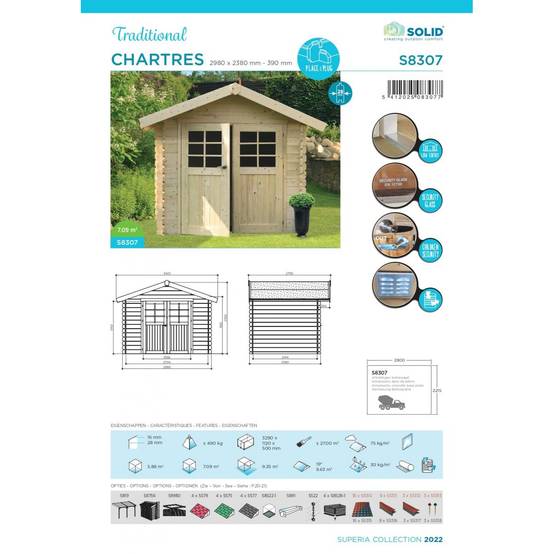 Abri de Jardin en Bois Chartres - Chalet de Jardin Solide et Pratique - Image 2